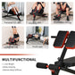 Soozier Adjustable Weight Bench Roman Chair Exercise Training Multi-Functional Hyper Extension Bench Dumbbell Bench Ab Sit up Decline Flat Black and Red