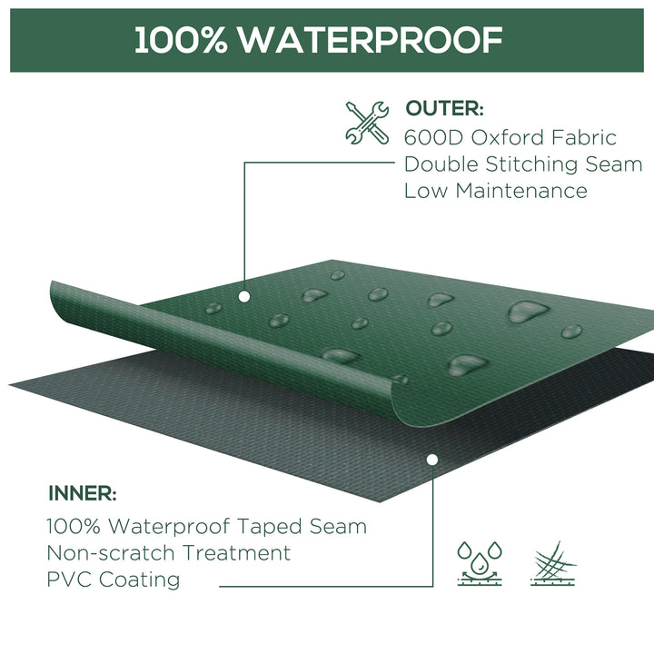 Outsunny Large Patio Garden Furniture Set Cover 600D Oxford Square Waterproof, 90.6" L x 90.6" W x 27.6" H, Green