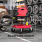 HOMCOM Rolling Garage Stool, 300 LBS Capacity Mechanic Stool with 5" Wheels, Tool Tray Storage, Adjustable Height, Red