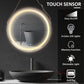 kleankin 24'' Round Led Bathroom Mirror, Dimmable Anti Fog Wall-Mounted Mirror with 3 Temperature Colors, Plug-in, Rose Gold