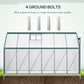 Outsunny 6' x 12' x 6.5' Walk-in Greenhouse, Polycarbonate Greenhouse with Adjustable Roof Vent, Base, Sliding Door, Clear
