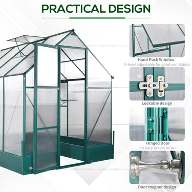 Outsunny 8.2' x 6.2' Greenhouse Aluminum Frame with Temperature Controlled Window