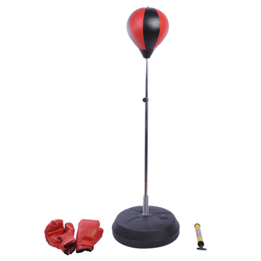 Soozier Adjustable Kids Training Boxing Punching Ball Bag Freestanding Portable Relieves Stress with Gloves
