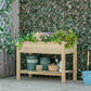 Outsunny 45" x 22" x 33" Elevated Planter Box w/ Legs and Storage Shelf, Raised Garden Bed, Elevated Wooden Planter Box, Gardening Standing Growing Bed for Backyard Patio Balcony