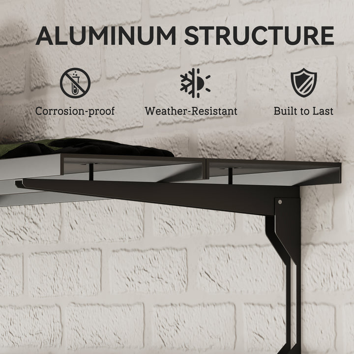 Soozier Bike Storage Rack for 5 Bikes, Wall Mounted Bicycle Rack with Shelf and Adjustable Hooks for Indoor Outdoor Use, Black