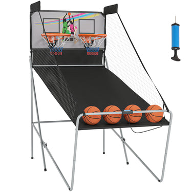 HOMCOM Double Shots Arcade Basketball System Foldable Two Player Basketball
