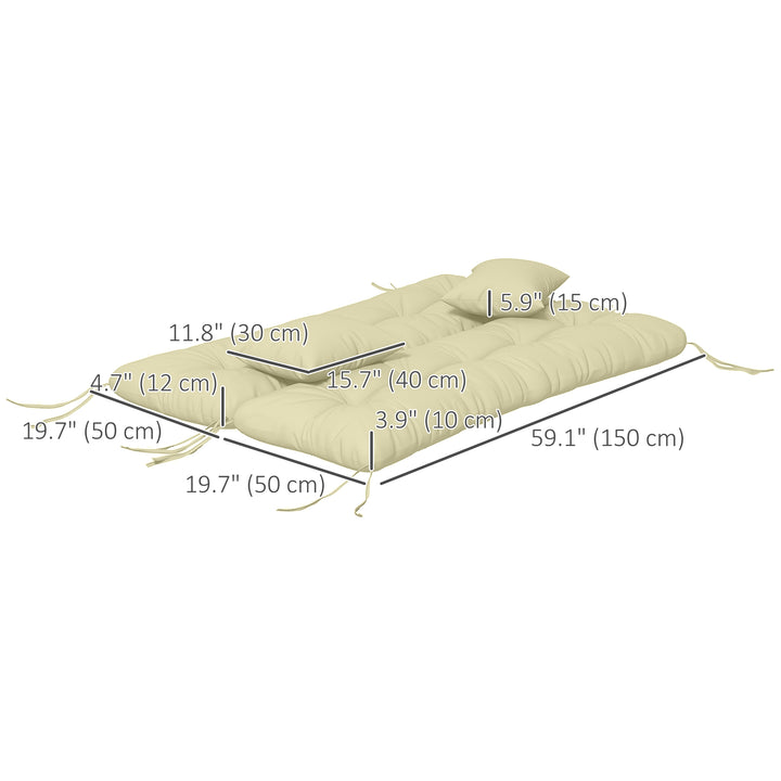 Outsunny 4-Piece Back and Seat Cushion Pillows Replacement and Pillows, Patio Chair Cushions Set with Ties, Tan