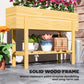 Outsunny Raised Garden Bed with Legs, Elevated Box Planter with Storage Shelf, Bed Liner for Backyard Patio, Natural Wood