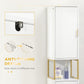 kleankin Tall Bathroom Storage Cabinet, Modern Narrow Bathroom Cabinet with Diamond Chevron Pattern and Adjustable Shelf, White