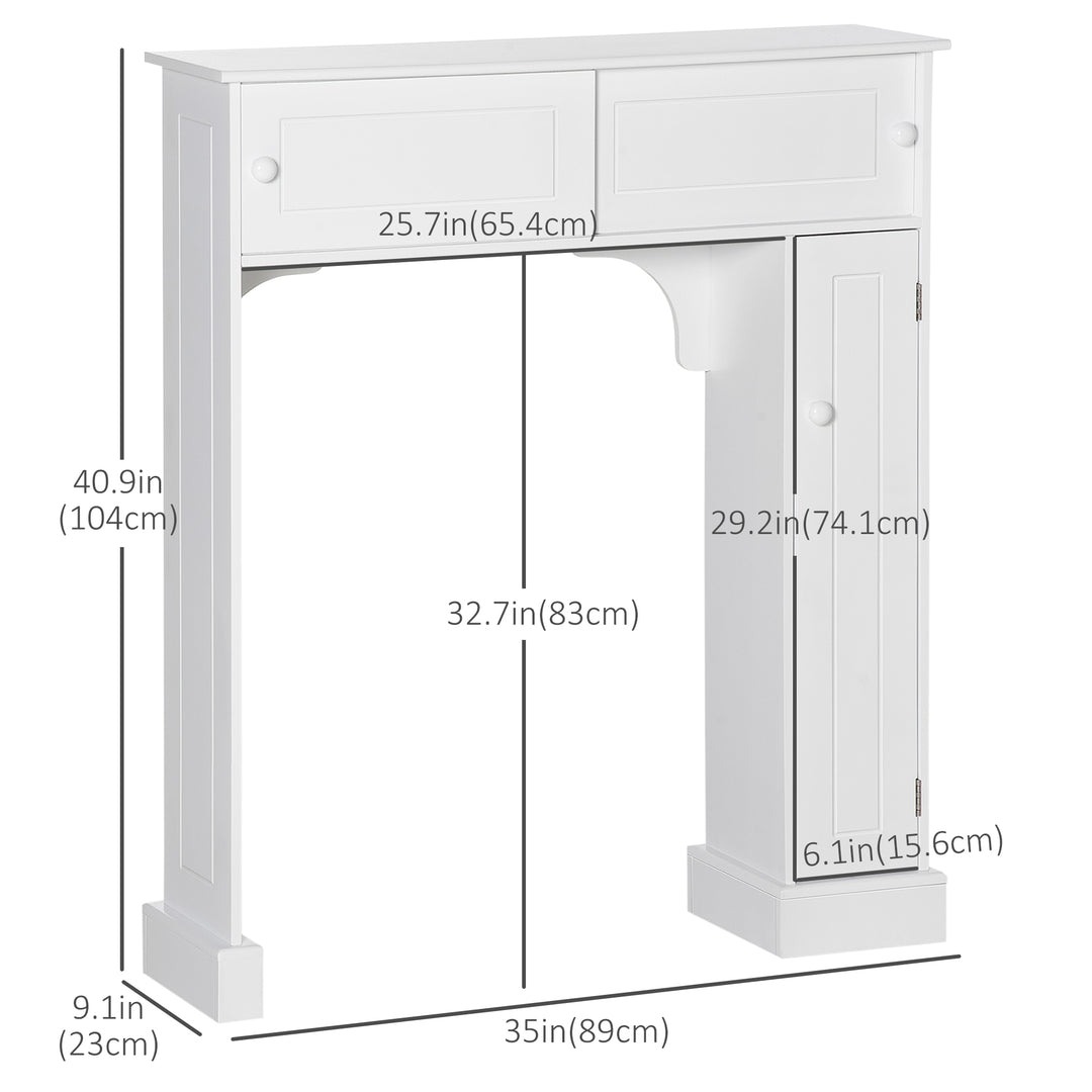 HOMCOM Modern Over The Toilet Storage, Bathroom Cabinets Over Toilet with 2 Sliding Doors, 3 Adjustable Shelves and Cupboard