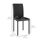 HOMCOM Modern Dining Chairs Set of 4, Upholstered Faux Leather Kitchen Chairs with Rhombic Tufting and Metal Legs for Living Room, White