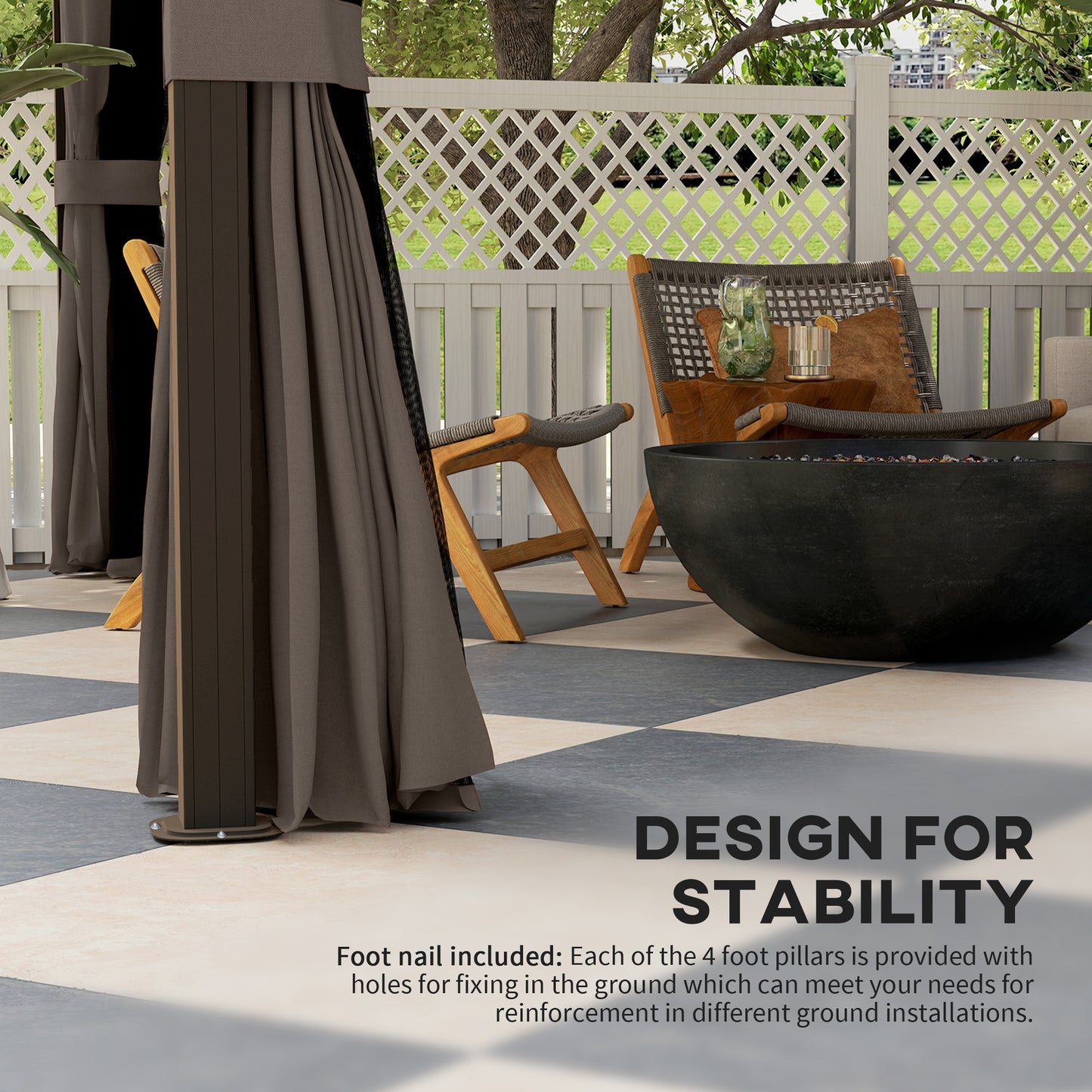 Outsunny 10' x 12' Deluxe Hardtop Gazebo Aluminum Frame Patio Gazebo Garden Sun Shelter Outdoor Pavilion, Coffee