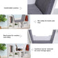 HOMCOM 6-Cubby Bookcase with Seat Cushion, Cube Storage Shelf with Reading Nook for Home Office, Study, Grey