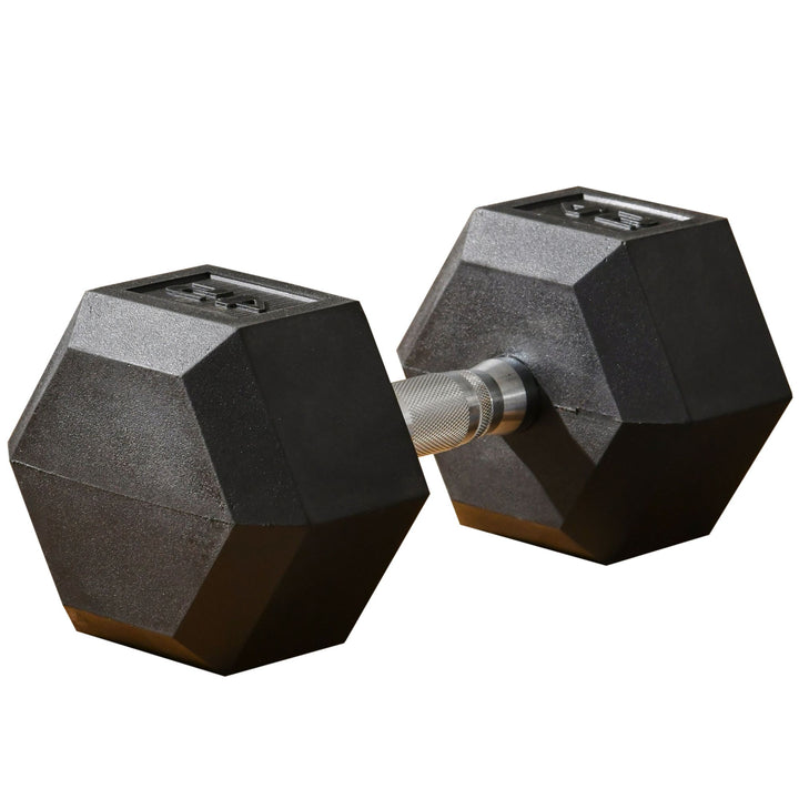 Soozier 45lbs Rubber Hex Dumbbells Weight Dumbbell Hand Weight Barbell for Body Fitness Training for Home Office Gym, Black