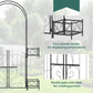 Outsunny 7.2FT Metal Garden Arbor Arch with Double Doors, 2 Side Planter Baskets, Climbing Vine Frame, Black