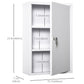 kleankin Wall Mount Medicine Cabinet 3 Tier Steel Emergency Box for Bathroom, Lockable with 2 Keys, White