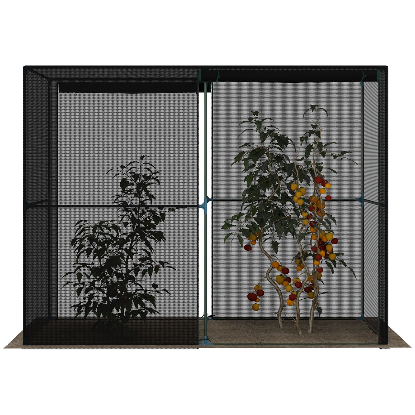 Outsunny 94.5''x47.25''x 72.75'' Heavy Duty Outdoor Greenhouse W/ Frame Garden Planting Warm House With Roll-Up Zipper Doors for Seedlings, Herbs, or Flowers , Black
