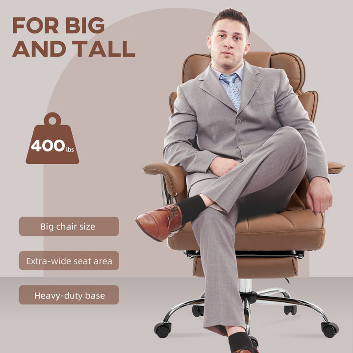 HOMCOM 400LBS Massage Office Chair, Executive Office Chair with 6-Point Vibration, Footrest and Lumbar Support, Black