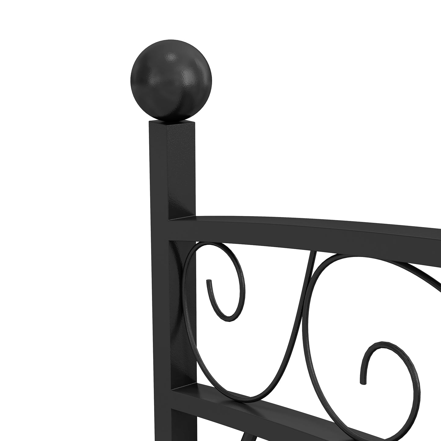 Outsunny 3.3FT Classic Garden Bridge with Safety Railings Arc Footbridge Decorative Pond Bridge for Backyard Creek Stream, Black