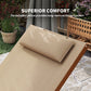 Outsunny Outdoor Wood Chaise Lounge Chair Recliner Patio Camping with Headrest, Teak & Black