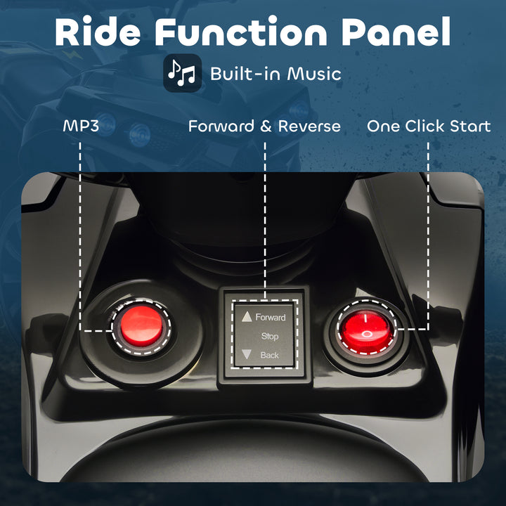 Qaba 6V Kids ATV, 4 Wheeler Electric Ride on Car with Music and LED Headlights, for Ages 3-8 Years Boys and Girls, Pink