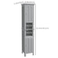 kleankin Bathroom Cabinet, Freestanding Linen Cabinet with Open Shelves, 13.8" x 11.8" x 62.4", Grey