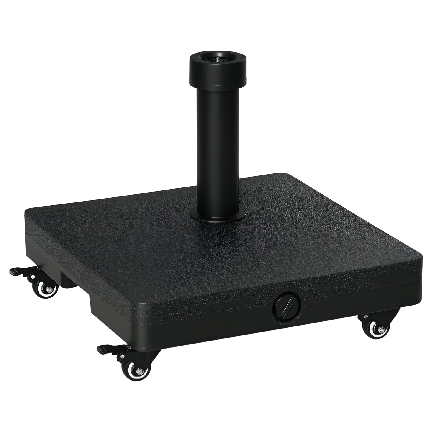 Outsunny Square Parasol Base Portable Umbrella Stand Weights for Cantilever Banana Parasol with Wheels, Water or Sand Filled, for Î¦0.75'', Î¦1.5'' Poles, Black