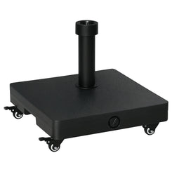 Outsunny Square Parasol Base Portable Umbrella Stand Weights for Cantilever Banana Parasol with Wheels, Water or Sand Filled, for Î¦0.75'', Î¦1.5'' Poles, Black