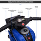 Aosom Kids Electric Pedal Motorcycle Ride-On Toy 6V Battery Powered w/ Music Horn Headlights Motorbike for Girls Boy Blue