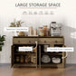 HOMCOM Sideboard Cabinet with 2 Drawers, 4 Barn Doors and 2 Adjustable Shelves, Buffet Table for Living Room, Light Brown