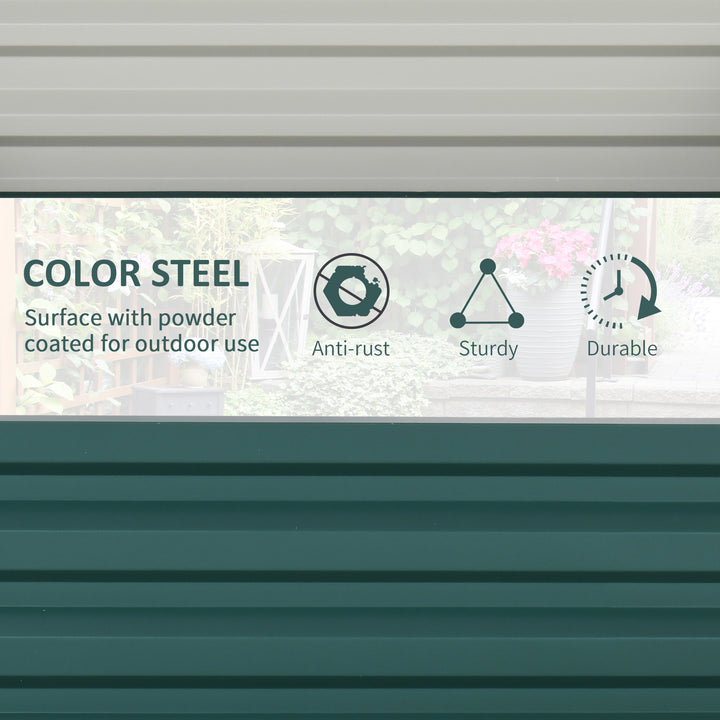 Outsunny 4' x 4' x 1' Raised Garden Bed Galvanized Steel Planter Box for Vegetables, Flowers, Herbs, Green