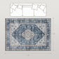 HOMCOM 6x9 Area Rug, Vintage Machine Washable Rug, Non-Slip Floor Carpet for Living Room, Bedroom, Dining Room, Blue