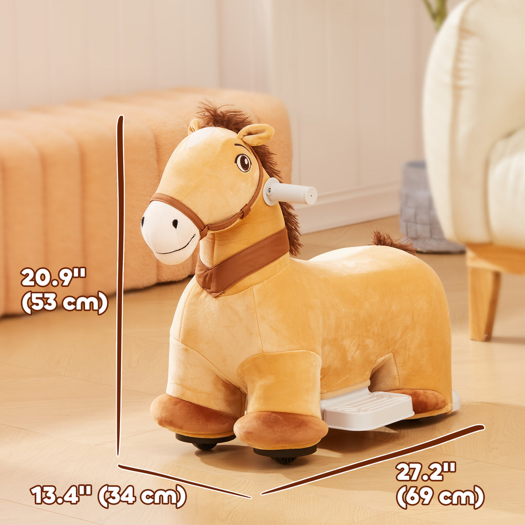 Qaba 6V Ride on Unicorn, Battery Powered Kids Riding Pony with Music Forward, Aged 18-36 Months, White