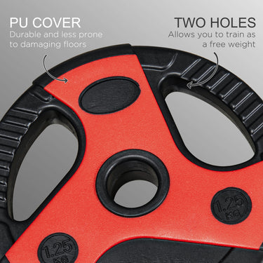 Soozier 44lbs Adjustable Barbell Weight Set, Free Body Pump Bar and Weights, Weight Lifting Strength Training Equipment for Home Gym Exercise, Max Load 110 lbs, Black and Red