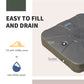 Outsunny Square Cantilever Patio Umbrella Base Water or Sand Filled with Wheels Crossbar Heavy-Duty Umbrella Stand Coffee