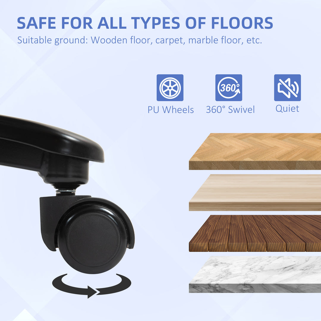 HOMCOM Big and Tall Executive Office Chair, Up to 450 lbs. Heavy Duty Desk Chair, Computer Chair for Heavy People, Grey