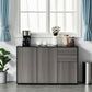 HOMCOM Kitchen Sideboard Storage Cabinet, Modern Coffee Bar with Push-Open Design and 2 Drawers for Living Room, Black