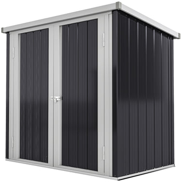 Outsunny 5x3 Metal Garden Storage Shed with Double Door, Durable Metal Shed for Garden, Patio, Lawn, Black