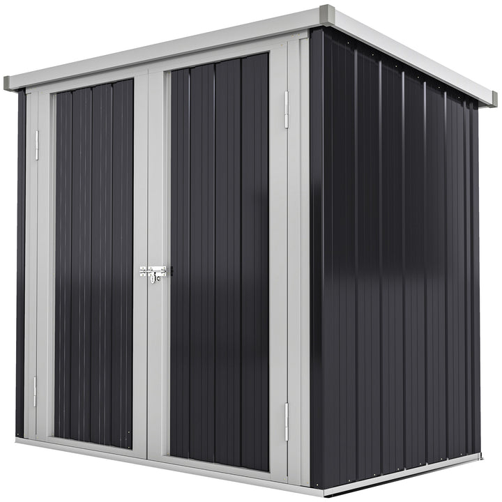 Outsunny 5x3 Metal Garden Storage Shed with Double Door, Durable Metal Shed for Garden, Patio, Lawn, Black