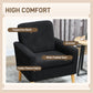 HOMCOM Fabric Accent Chair, Modern Upholstered Armchair with Wood Legs and Wide Padded Seat, Cream White