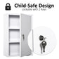 kleankin Wall Mount Medicine Cabinet 3 Tier Steel Emergency Box for Bathroom, Lockable with 2 Keys, White
