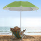 Outsunny 6.7ft Beach Umbrella with Push Button Tilt, Ruffled Outdoor Umbrella with Carry Bag and 8 Ribs, Green