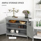 HOMCOM Wooden Console Table with Open Shelf and 2 layers Cabinet  Kitchen Furniture