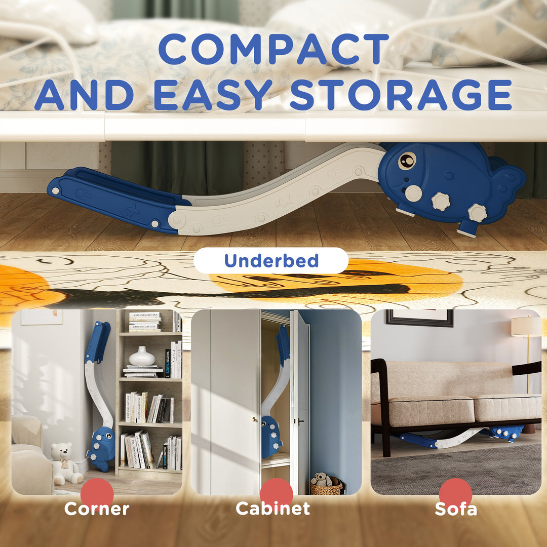 Qaba Toddler Couch Slide for Bed, Sofa, Stairs, Easy Assemble & Storage, for 18-48 Months, Blue