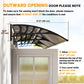 Outsunny Window Awning Door Canopy, Polycarbonate Front Door Outdoor Patio Cover, Sun Shelter, Hollow Sheet for UV, Rain, Snow and Sunlight Protection, Brown, 40" x 80"