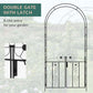 Outsunny 7.5FT Metal Garden Arbour with Double Gate, Arch Trellis for Climbing Vine Plants, Outdoor Wedding, Decoration, Black