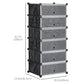 HOMCOM 6-Tier Shoe Rack, 6 Cube Storage Organizer with Doors, DIY 6-Cube Modular Cabinet for Living Room, Black
