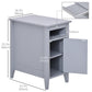 HOMCOM Wooden3-Tier Modern Nightstand with Pullout Shelf, Adjustable Open Shelf, and Door Cabinet, White
