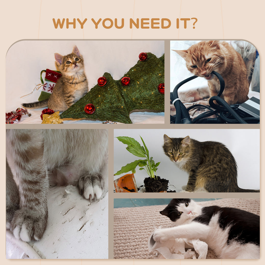 PawHut Cat Wall Shelves, 3PCs Cat Shelves with Hammock, Scratching Post, 3 Steps, Jumping Platforms, Wall Mounted Cat Climber, Beige