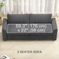 HOMCOM 3 Seater Sofa, 83.5" Modern Upholstered Couch with Pocket Spring and 2 Scatter Cushions for Living Room, Cream White